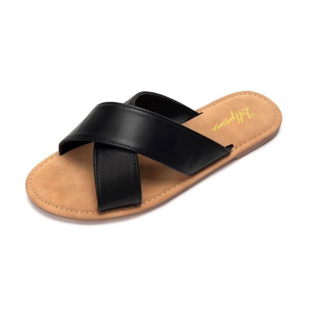 NEW Luffymomo Open Top Flat Sandals Slip on 11